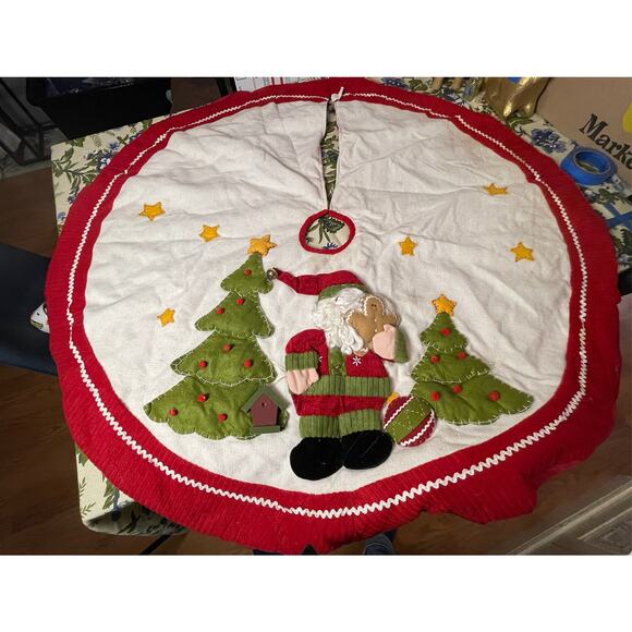 Santa's Best Christmas Tree Skirt‎ Vintage Mini Kids Christmas Decor Santa Claus - Picture 1 of 8